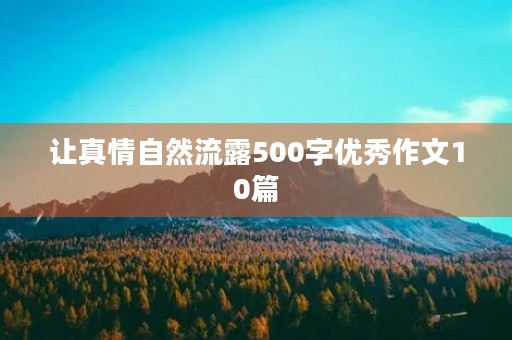 让真情自然流露500字优秀作文10篇