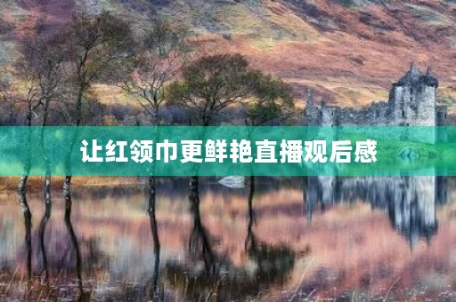 让红领巾更鲜艳直播观后感
