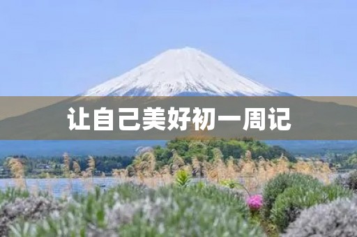 让自己美好初一周记