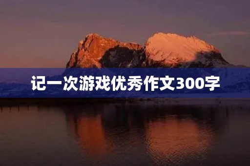 记一次游戏优秀作文300字