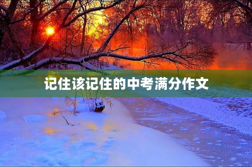记住该记住的中考满分作文 记住该记住的中考满分作文