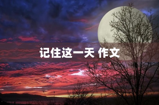记住这一天 作文
