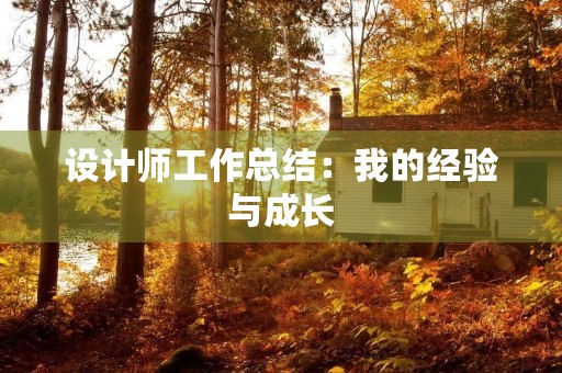 设计师工作总结:我的经验与成长