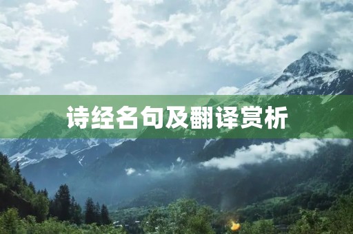 诗经名句及翻译赏析(诗经名句精选100句及翻译)