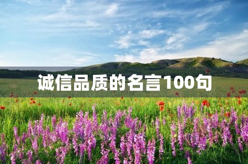 诚信品质的名言100句(诚信品质的名言100句简短) 诚信品质的名言100句(诚信品质的名言100句简短)