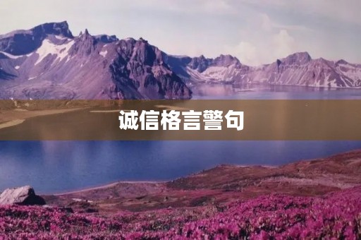 诚信格言警句，诚信格言警句名言