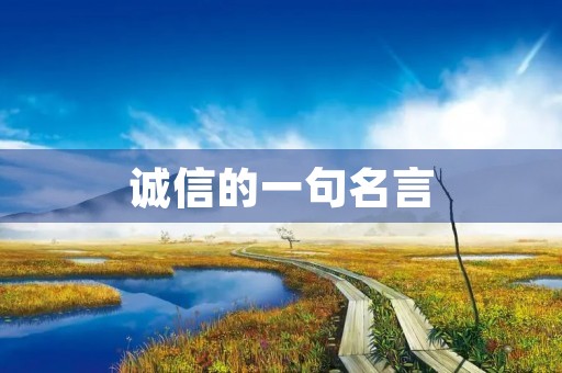 诚信的一句名言(诚信的一句名言是什么)