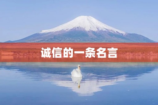 诚信的一条名言(关于诚信的一条名言)