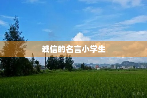 诚信的名言小学生，诚信的名言小学生句子