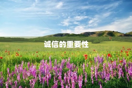 诚信的重要性
