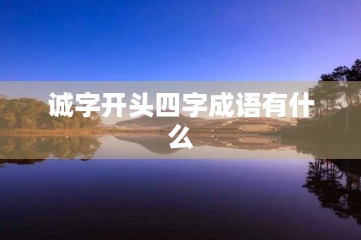 诚字开头四字成语有什么