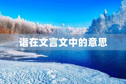 诣在文言文中的意思(诣)