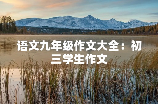 语文九年级作文大全：初三学生作文