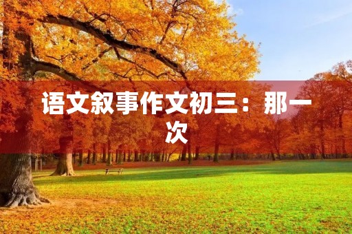 语文叙事作文初三:那一次,我变成了英雄 语文叙事作文初三:那一次,我变成了英雄