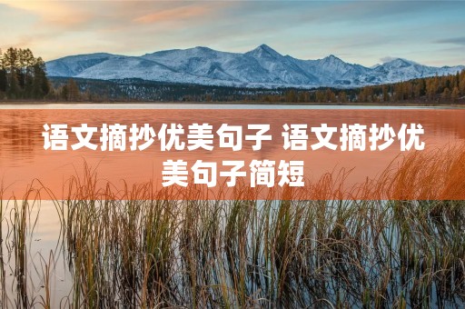 语文摘抄优美句子 语文摘抄优美句子简短 语文摘抄优美句子 语文摘抄优美句子简短
