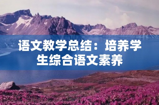 语文教学总结:培养学生综合语文素养