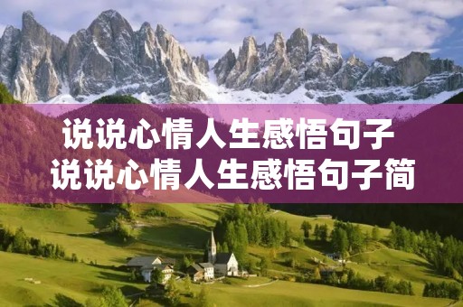 说说心情人生感悟句子 说说心情人生感悟句子简短