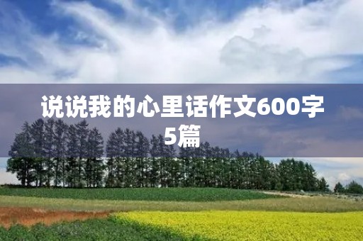 说说我的心里话作文600字5篇 说说我的心里话作文600字5篇
