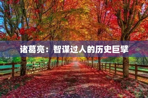 诸葛亮：智谋过人的历史巨擘