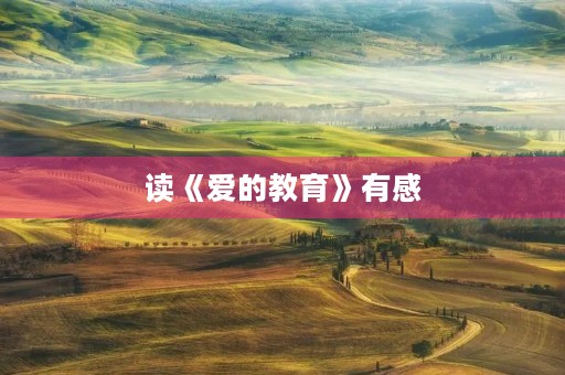 读《爱的教育》有感 读《爱的教育》有感