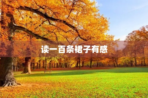 读一百条裙子有感
