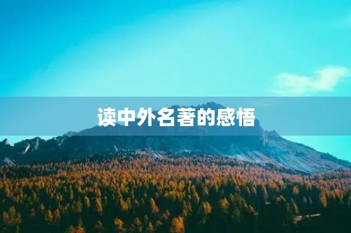 读中外名著的感悟 读中外名著的感悟