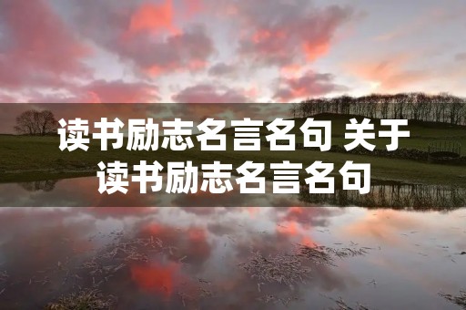 读书励志名言名句 关于读书励志名言名句 读书励志名言名句 关于读书励志名言名句