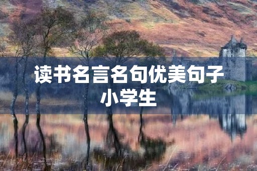 读书名言名句优美句子小学生，读书名句名言