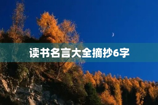 读书名言大全摘抄6字(读书名言大全摘抄6字以内)