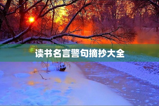 读书名言警句摘抄大全，读书名言警句摘抄大全 励志