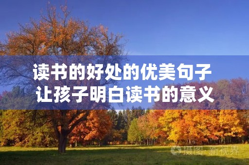 读书的好处的优美句子 让孩子明白读书的意义 读书的好处的优美句子 让孩子明白读书的意义
