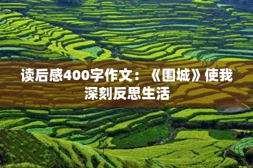 读后感400字作文：《围城》使我深刻反思生活
