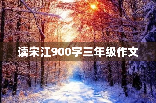 读宋江900字三年级作文 读宋江900字三年级作文