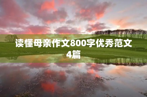 读懂母亲作文800字优秀范文4篇 读懂母亲作文800字优秀范文4篇