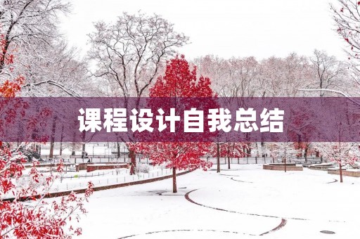 课程设计自我总结