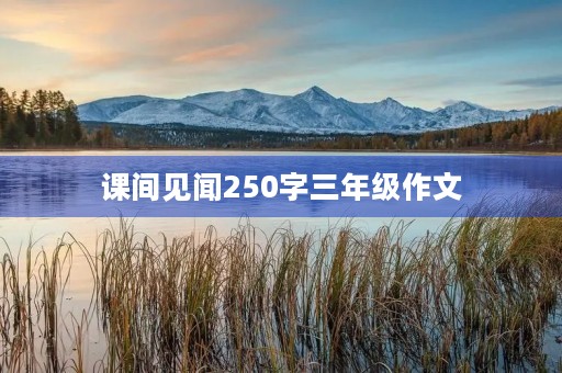 课间见闻250字三年级作文