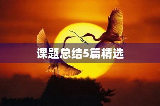课题总结5篇精选
