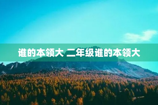 谁的本领大 二年级谁的本领大