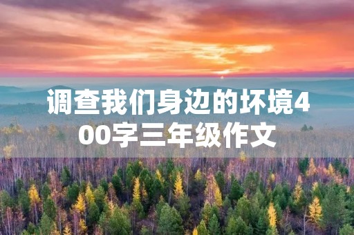 调查我们身边的坏境400字三年级作文 调查我们身边的坏境400字三年级作文