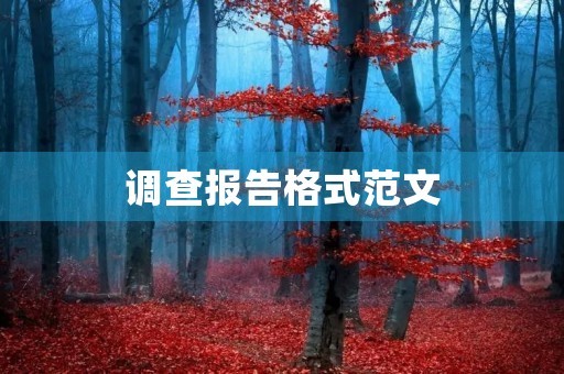 调查报告格式范文