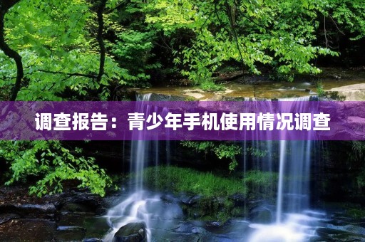 调查报告:青少年手机使用情况调查 调查报告:青少年手机使用情况调查