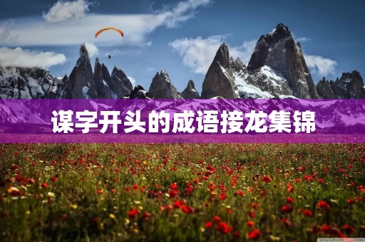 谋字开头的成语接龙集锦
