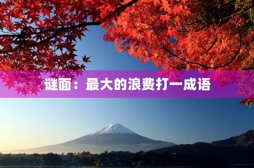 谜面:最大的浪费打一成语 谜面:最大的浪费打一成语