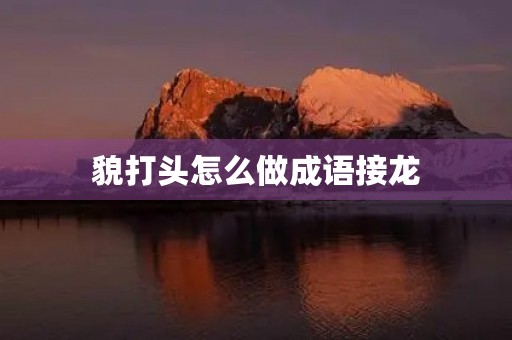 貌打头怎么做成语接龙