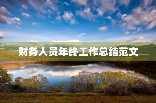财务人员年终工作总结范文