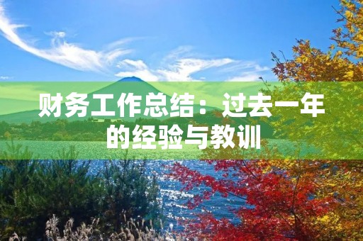 财务工作总结：过去一年的经验与教训