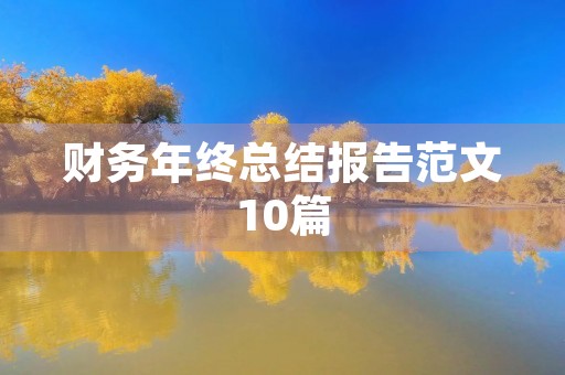 财务年终总结报告范文10篇