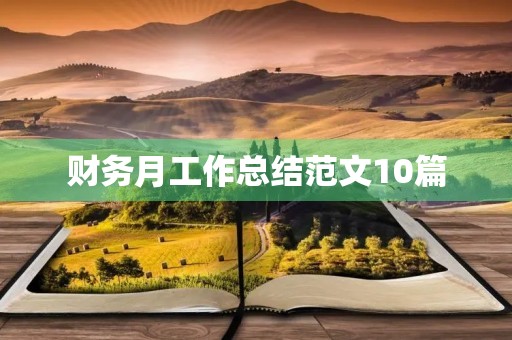 财务月工作总结范文10篇