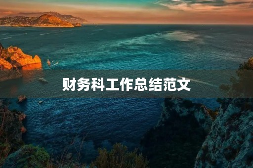 财务科工作总结范文