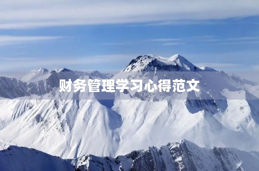 财务管理学习心得范文